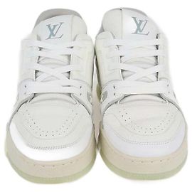 Baskets LV Trainer en cuir blanc Louis Vuitton Blanc