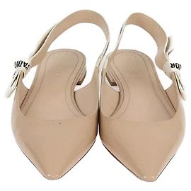 Beige Lackleder J'Adior Slingback Flachpumps Christian Dior Beige