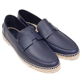 Hermès Trip Espadrilles marineblau Kalbsleder 40 Marineblau