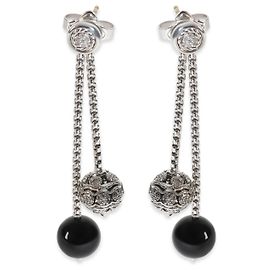 Orecchini a goccia in argento sterling, onice e diamanti David Yurman Altro