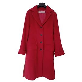 Yves Saint Laurent Red Wool Coat Size 38 Red