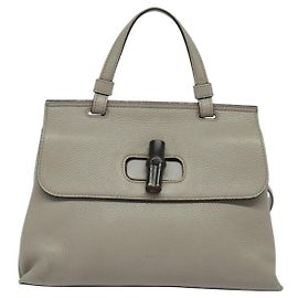 Gucci Bamboo Daily Top Handle de couro Medium Marrom