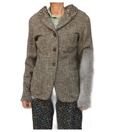 Giacca Max Mara marrone in lana e seta Marrone