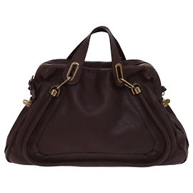 Chloé Chloe Paraty Handbag Quilted Leather Medium Brown