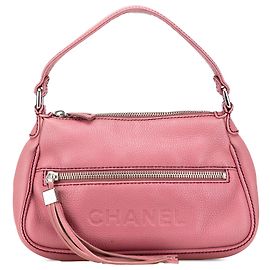 Borsa a spalla Chanel in pelle di vitello rosa con tasca frontale LAX Rosa