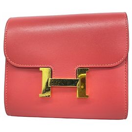 Cartera compacta para lápiz labial Constance Tadelakt Rose de Hermès Otro