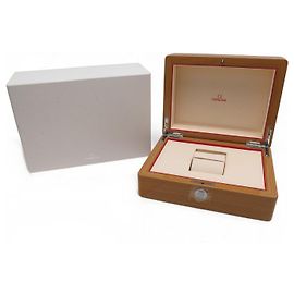 NEW OMEGA SEAMASTER SPEEDMASTER VARNISHED WOOD WATCH BOX Brown