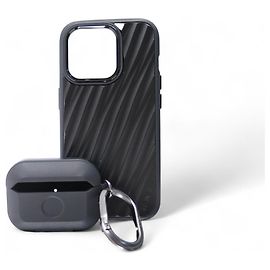 TUMI COQUE SET FOR IPHONE PRO 15 + AIRPODS PRO LEATHER CASE 150904-T053 BLACK Black