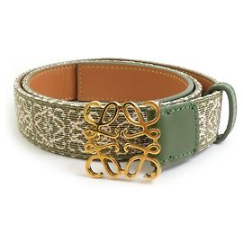 Loewe Anagram Canvas Belt Green