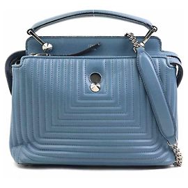 Borsa a Spalla Fendi Dotcom Blu