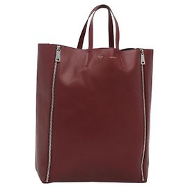 Céline Celine Vertical Cabas Tote Leather Large Red