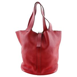Hermès Hermes Picotin Bag Clemence TGM Red