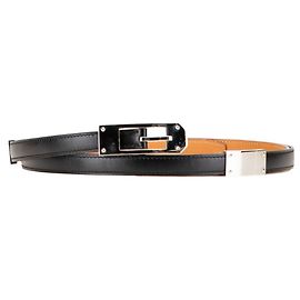 Cinto de dupla volta Hermès Kelly Ardion Marrom Preto
