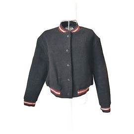 Ba&Sh Bomber in Lana Bash Nero Bianco Rosso