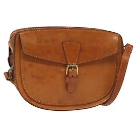 LOUIS VUITTON Bolsa de Ombro de Couro Nomad Jeune Fille PM Bege LV Auth 140977 Bege