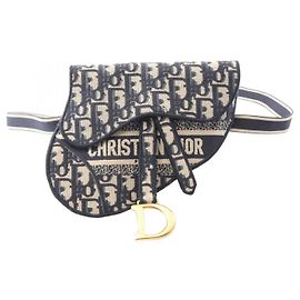 Borsa Saddle Dior Christian Dior Beige Blu navy