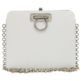 Bolsa de Ombro em Alumínio Prata Gancini da Salvatore Ferragamo Prata