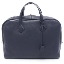 Hermès Victoria II 12H Business Bag Blue Navy blue