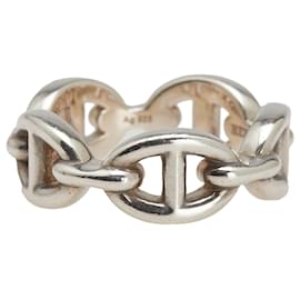 Hermès-Bague Enchaînée Chaine d'Ancre en Argent Sterling Hermès-Argenté