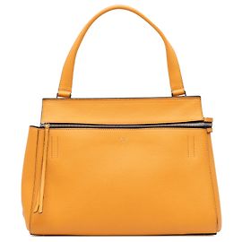Céline Sac à main Celine en veau drapé jaune petit modèle Jaune Moutarde