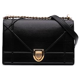 Dior-Dior Black Medium Calfskin Diorama Flap-Black