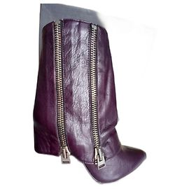 Botas Hôtel Particulier em couro com múltiplos zíperes roxo Roxo
