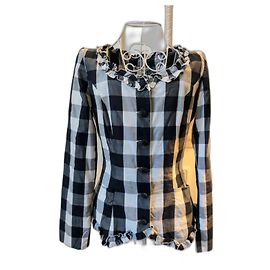 Camicia a quadri Chantal Thomass Nero Bianco Grigio