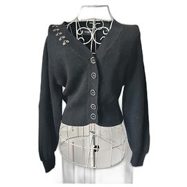 The Kooples Chaleco negro Kooples Negro Hardware de plata