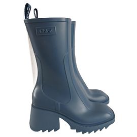 Chloé Betty Stiefel hellblau Gummi Hellblau