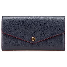 Louis Vuitton Monogram Empreinte Long Wallet Red Navy blue