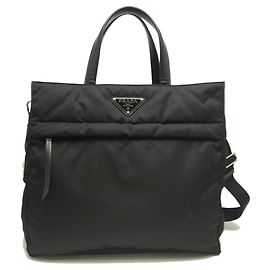Bolsa Tote Tessuto 2VG076 da Prada Preto