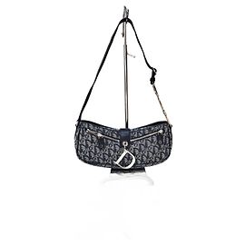 Borsa Dior Trotter Baguette Tela Monogramma Blu Blu