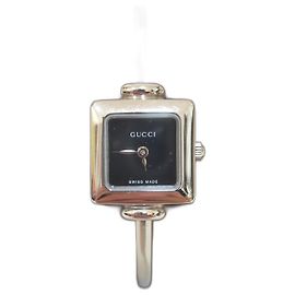 Gucci Bangle Square Watch Steel Black Dial Silvery