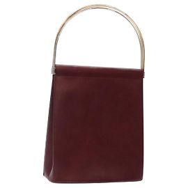 Bolso de mano Cartier Trinity de cuero metal burdeos oro plata Auth 140969 Plata Dorado Burdeos