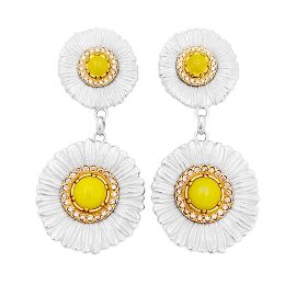 Orecchini Buccellati, "Blossoms Color", oro giallo, argento, diamanti marroni, agate gialle. Altro