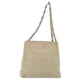 Bolsa de Ombro Prada Nylon Bege Auth 134987 Bege