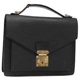 LOUIS VUITTON Sac à main Epi Monceau 28 Noir M52122 LV Auth 140261 Noir