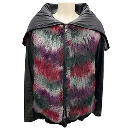 Emporio Armani Black Multi Rabbit Fur and Lamb Leather Jacket Multiple colors