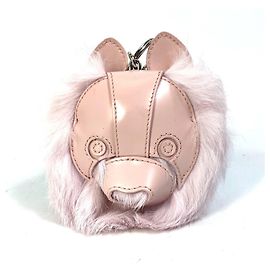 Chaveiro de couro rosa Christian Dior Rosa