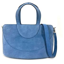 Bulgari Bvlgari Blue Suede Tote Bag Blue