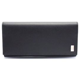 Alfred Dunhill Dunhill Leather Bifold Long Wallet Black Black