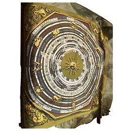 Lenço Hermès Astrology de seda cáqui Caqui