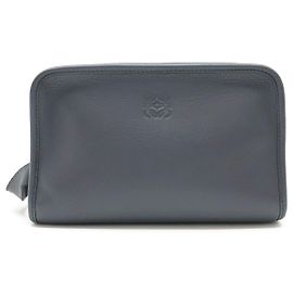 Pochette en cuir Anagram Loewe Bleu