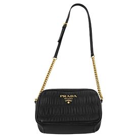 Borsa a Spalla in Nylon e Pelle Prada 1BH112 Nero