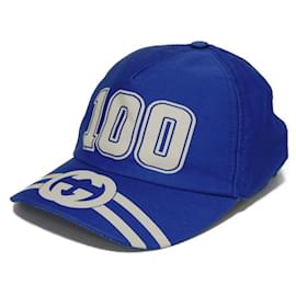 Gucci-Boné de beisebol em algodão Gucci G entrelaçado-Azul