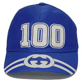 Gucci-Boné de beisebol em algodão Gucci G entrelaçado-Azul