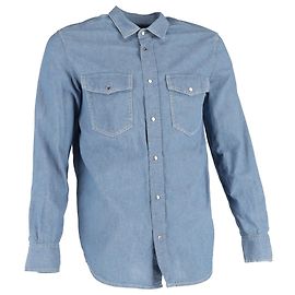 Diesel Button-Down-Hemd aus blauer Baumwoll-Denim Blau Hellblau