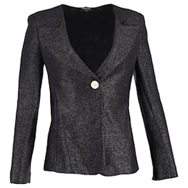Giorgio Armani Single-Buttoned Blazer in Black Polyamide Black