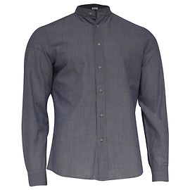 Camicia a righe con bottoni in cotone blu Brunello Cucinelli Blu