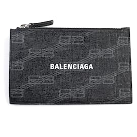 Balenciaga-Porta-cartões fragmento BB Monogram Balenciaga-Preto